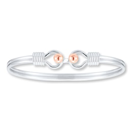 Wrapped Loop Bangle 14K Rose Gold Accents Sterling Silver