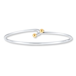 Bangle Bracelet Sterling Silver/14K Gold