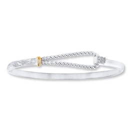 Bangle Bracelet 1/20 ct tw Diamonds Sterling Silver/18K Gold