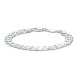 Men's Solid Curb Chain Bracelet Sterling Silver 8&quot;