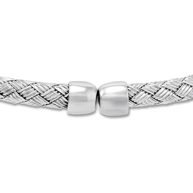 Woven Bangle Bracelet Sterling Silver