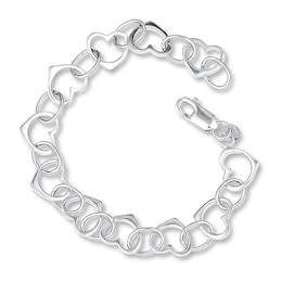 Heart Bracelet Sterling Silver 7&quot;