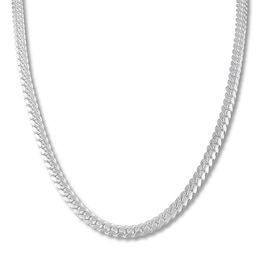 Curb Cuban Chain Necklace Sterling Silver 22&quot; 6.3mm
