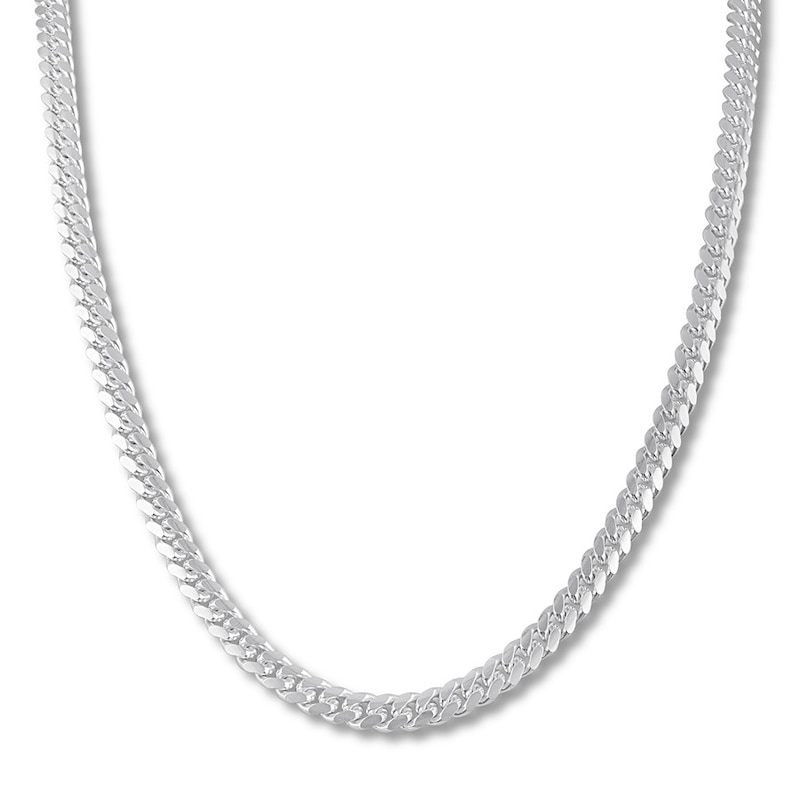 Curb Cuban Chain Necklace Sterling Silver 22" 6.3mm