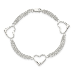 Heart Bracelet Sterling Silver 7.5&quot;