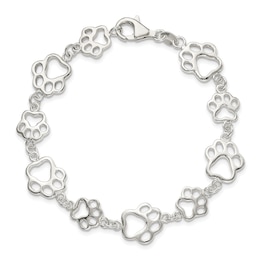 Paw Print Bracelet Sterling Silver 8.5&quot;