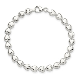 Heart Bracelet Sterling Silver 7.5&quot;