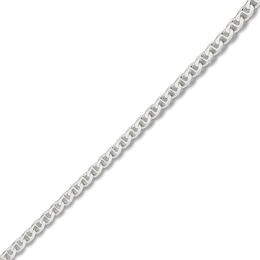 Anchor Flat Cuban Chain Anklet Sterling Silver 10&quot;