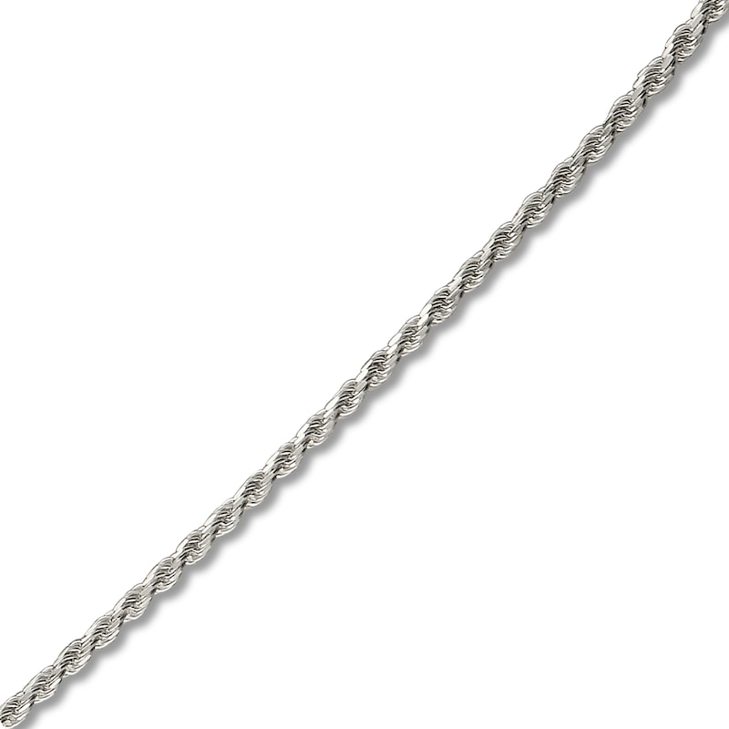 Diamond-cut Rope Chain Anklet Sterling Silver 10"