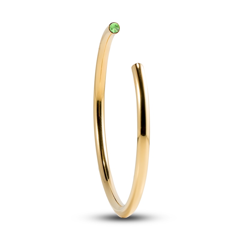 Stella Valle August Birthstone Bangle Bracelet Green Crystal 18K Gold-Plated Brass