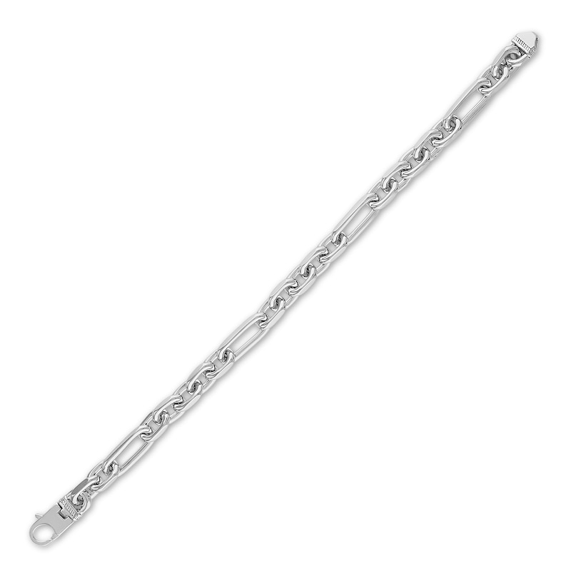 Main Image 2 of 1933 by Esquire Men's Solid Figaro Chain Bracelet Sterling Silver 8.5&quot;