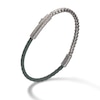 Thumbnail Image 0 of Marco Dal Maso Men's Mixed Chain & Woven Green Leather Bracelet Sterling Silver 8"