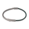 Thumbnail Image 1 of Marco Dal Maso Men's Mixed Chain & Woven Green Leather Bracelet Sterling Silver 8"