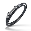 Thumbnail Image 1 of Marco Dal Maso Men's Black Leather Multi-Wrap Bracelet Sterling Silver 8&quot;