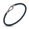 Thumbnail Image 0 of Marco Dal Maso Men's Woven Blue Leather Bracelet Sterling Silver 8"