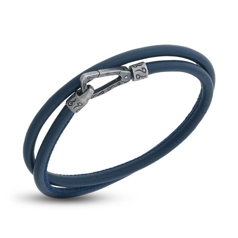 The Navy duo leather bracelet
