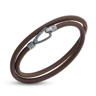 ELIO LEATHER BRACELET FOR MAN > WOVEN LEATHER NAVY BLUE – RODERER