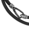 Thumbnail Image 2 of Marco Dal Maso Men's Smooth Black Leather Double Wrap Bracelet Sterling Silver 16&quot;