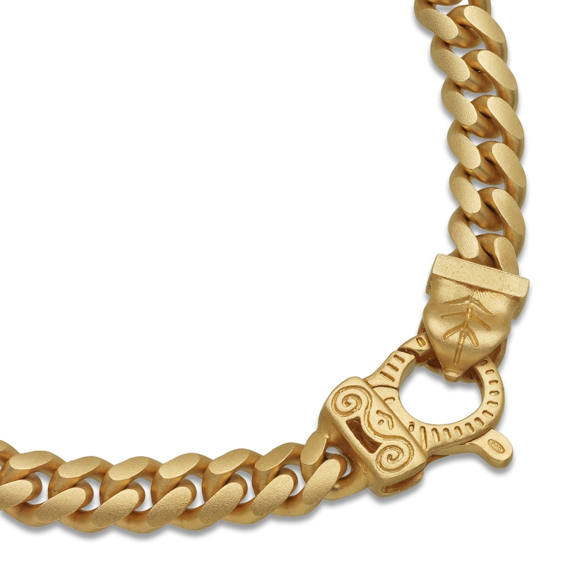 Marco Dal Maso Men's Thin Cuban Link Bracelet Sterling Silver/18K Yellow Gold-Plated 8"