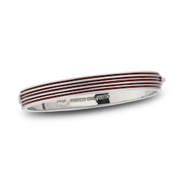 Marco Dal Maso Men's Acies Wide Bangle Bracelet Red Enamel Sterling Silver 7&quot;