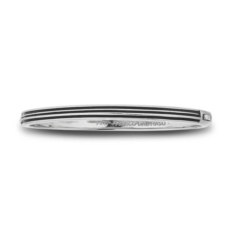 Main Image 2 of Marco Dal Maso Men's Acies Thin Bangle Bracelet Black Enamel Sterling Silver 7&quot;