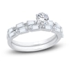 Thumbnail Image 0 of Diamond Bridal Set 7/8 ct tw Round/Baguette 14K White Gold