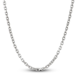 Men's Diamond-Cut Solid Cable Chain Necklace Sterling Silver 5.0mm 20&quot;