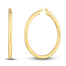 Polished Hoop Earrings 14K Yellow Gold 40mm