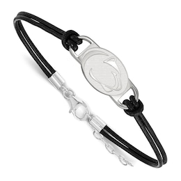 Penn State University Leather Bracelet Sterling Silver 7&quot;
