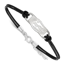 University of Florida Leather Bracelet Sterling Silver 7&quot;