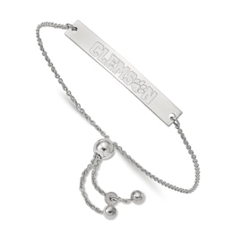 Clemson University Bar Bolo Bracelet Sterling Silver 9&quot;