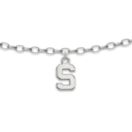Michigan State University Anklet Sterling Silver 9&quot;