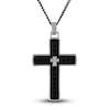 Thumbnail Image 1 of 1933 by Esquire Men's Carbon Fiber Cross Pendant Necklace Sterling Silver 22&quot;