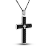 Thumbnail Image 2 of 1933 by Esquire Men's Carbon Fiber Cross Pendant Necklace Sterling Silver 22&quot;