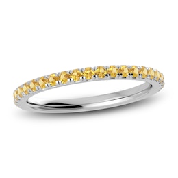 Juliette Maison Natural Citrine Eternity Ring 10K White Gold