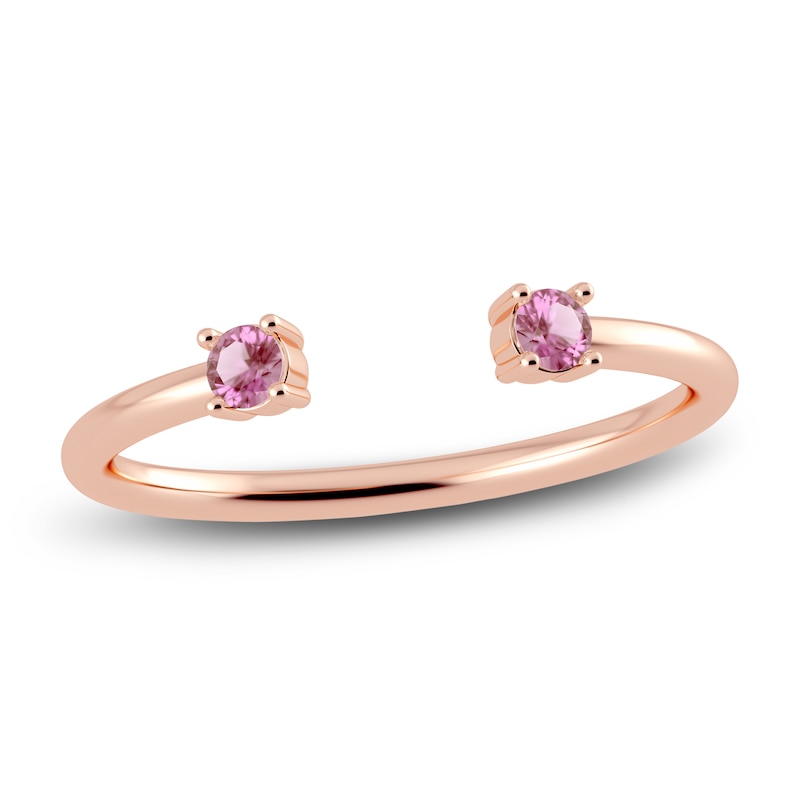 Juliette Maison Natural Pink Tourmaline Cuff Ring 10K Rose Gold