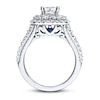 Thumbnail Image 1 of Vera Wang WISH Diamond Engagement Ring 2-1/5 ct tw Round/Princess 14K White Gold