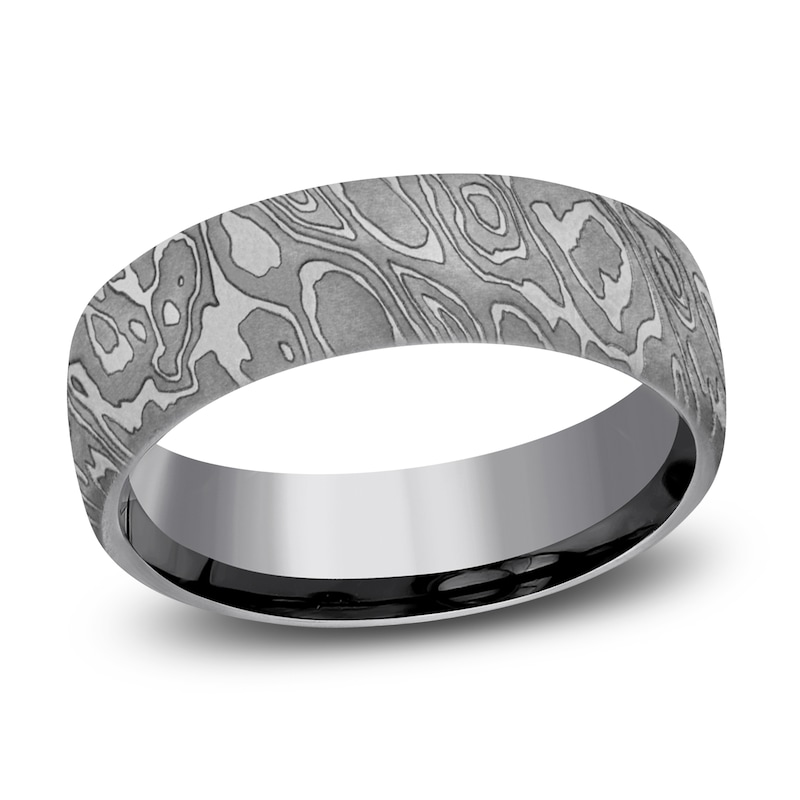 Main Image 1 of Damascus Wild Wedding Band Tantalum 6.5mm