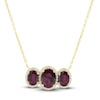 Thumbnail Image 0 of Natural Rhodolite Garnet Necklace 1/4 ct tw Diamonds 10K Yellow Gold 18"