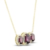 Thumbnail Image 1 of Natural Rhodolite Garnet Necklace 1/4 ct tw Diamonds 10K Yellow Gold 18"