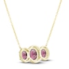 Thumbnail Image 2 of Natural Rhodolite Garnet Necklace 1/4 ct tw Diamonds 10K Yellow Gold 18"