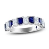 Thumbnail Image 0 of Vera Wang WISH Emerald-Cut Blue Sapphire & Diamond Wedding Band 1-1/4 ct tw 14K White Gold