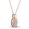 Thumbnail Image 2 of Diamond Pendant Necklace 1/10 ct tw Round 10K Rose Gold 18&quot;