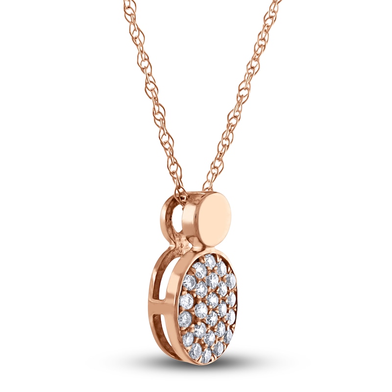 Main Image 2 of Diamond Pendant Necklace 1/10 ct tw Round 10K Rose Gold 18&quot;