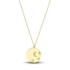 Thumbnail Image 1 of Moon & Star Necklace Diamond Accents 14K Yellow Gold 18&quot;