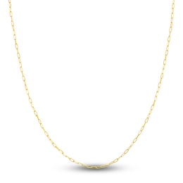 Solid Paperclip Chain Necklace 18K Yellow Gold 18&quot; 1.7mm