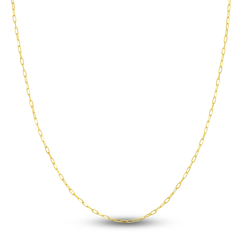 Solid Paperclip Chain Necklace 18K Yellow Gold 18" 1.7mm