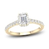 Thumbnail Image 1 of Diamond Engagement Ring 1-1/2 ct tw Round/Emerald 14K Yellow Gold