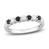 Thumbnail Image 1 of Black & White Diamond Anniversary Band 1/2 ct tw Round 14K White Gold