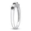 Thumbnail Image 2 of Black & White Diamond Anniversary Band 1/2 ct tw Round 14K White Gold